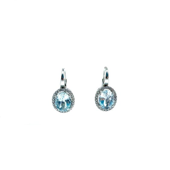 Orecchini Comete Donna in Oro bianco Acquamarina ORQ 218 - ORQ 218